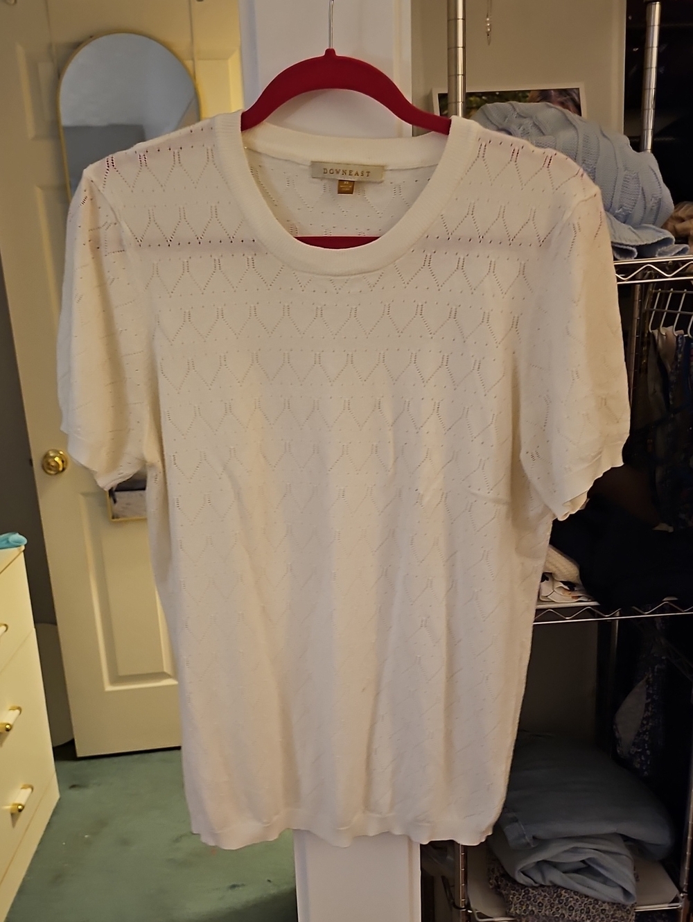DownEast Cream Knit Short-Sleeve Crew Tee
